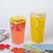 Square Disposable Plastic Cups With Lids 22oz Bubble Tea Cup Custom Logo
