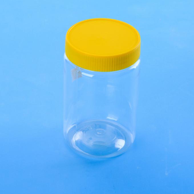 900ML Screwed Capped Plastic Round Plastic Screw Cap Jars