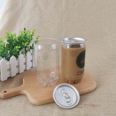 Clear PET Easy Open Lids 65mm 350ml Plastic Coffee Cans