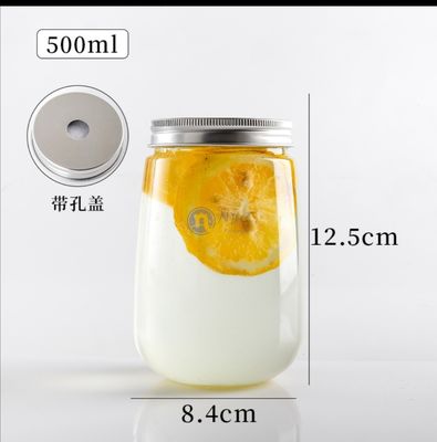 16oz Clear Wide Mouth 0.5l Plastic Beverage Jar