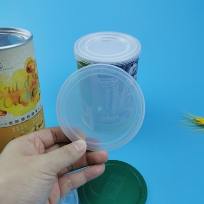 Recycling Paper Cylinder Debossed 73mm Custom Plastic Lids