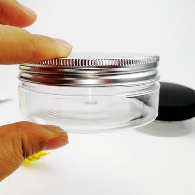 23mm Shoulder 100ml Plastic Screw Cap Jars Oblate Shape