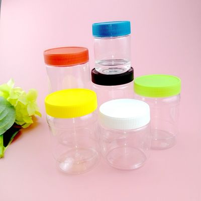 Round Straight 150ml 250ml 360ml 450ml Plastic Food Jars With PP Thread Cap