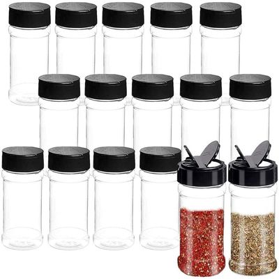 Cylinder 280ml Clear Plastic Pet Spice Jar Customized Color