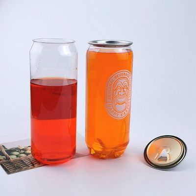 Plastic Drink Bottle Beverage Juice Soda Can Packaging With Lid