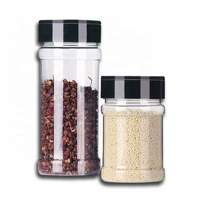 Cylinder 200ml Clear Plastic Jars For Spice Kitchen Organizer
