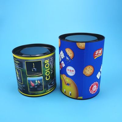 Biodegradable Snacks Paper Food Cans With Metal Cover