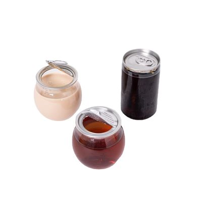 250ml Round Plastic Beverage Cans With Easy Open End Clear Drinks Bottles