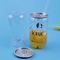 Custom Beverage Milk Tea PET Plastic Bottle Can With Easy Open Lid 355ml