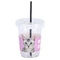 500ml PP Disposable Bubble Tea Cups With Straw Frosted Plastic Drink Cups