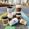 Brown Color 16oz 22oz Disposable Paper Coffee Cups With Lid