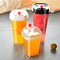 Frosted 32oz Disposable Bubble Tea Cups With Lids Square Hard Plastic Cups