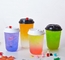Transparent Disposable Coco U Shape Plastic PP Boba Tea Cup With Lid
