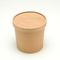 Disposable Kraft Paper Soup Cup Bowl With Paper Lid Take Away Lunch Packing Takeout Box