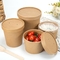 Disposable Kraft Paper Soup Cup Bowl With Paper Lid Take Away Lunch Packing Takeout Box