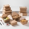 Square Kraft Paper Cardboard To Go Boxes Takeway Food Box
