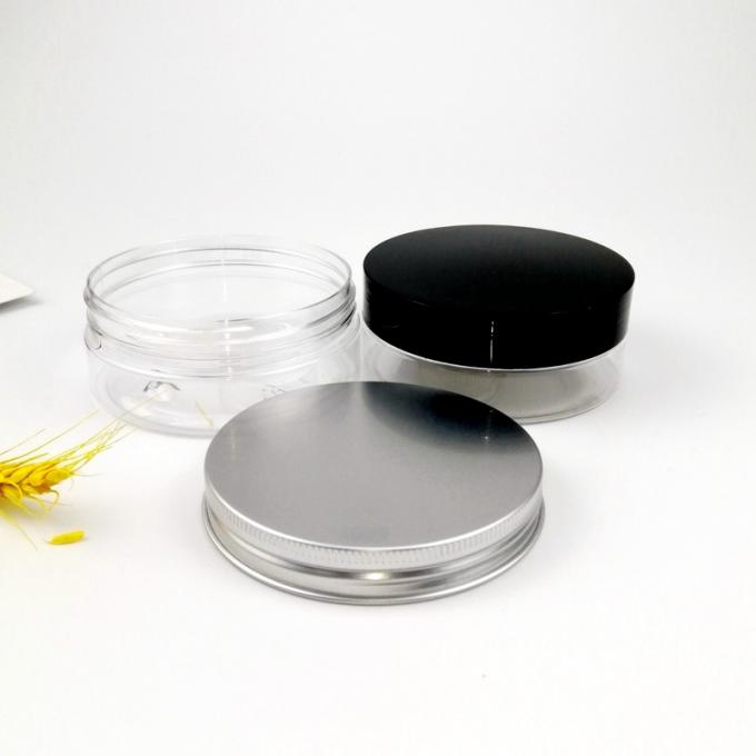 23mm Shoulder 100ml Plastic Screw Cap Jars Oblate Shape